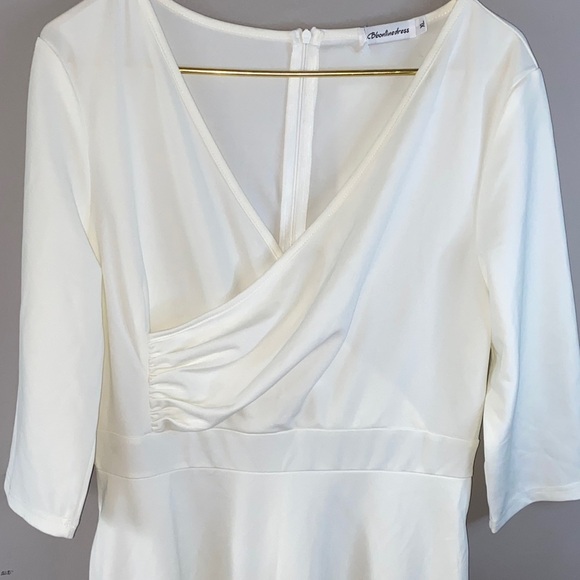 Chic Cream Asymmetrical Dress - Picture 3 of 10